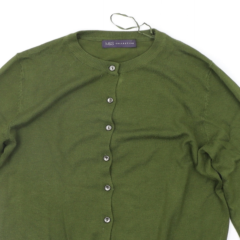 Marks and Spencer Womens Green   Cardigan Jumper Size 10