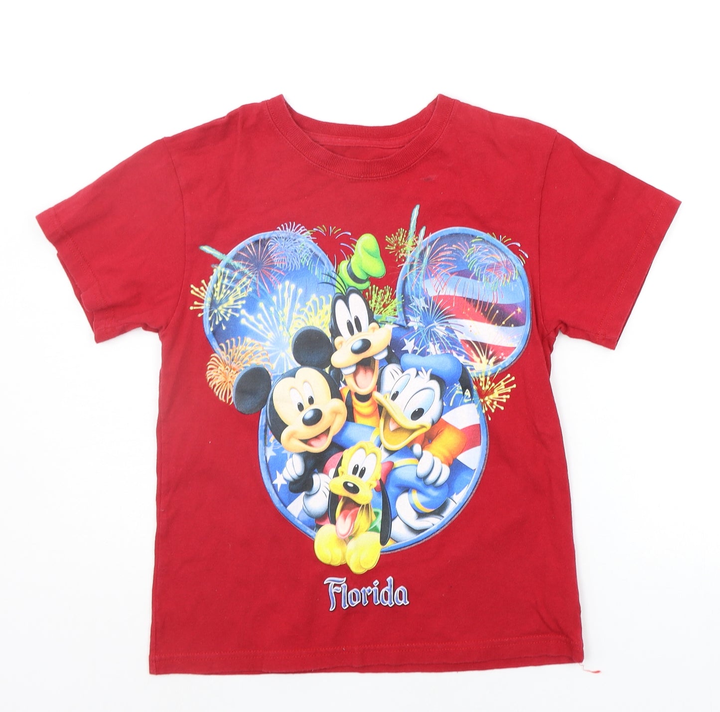 Dianey Girls Red   Basic T-Shirt Size M  - DISNEY