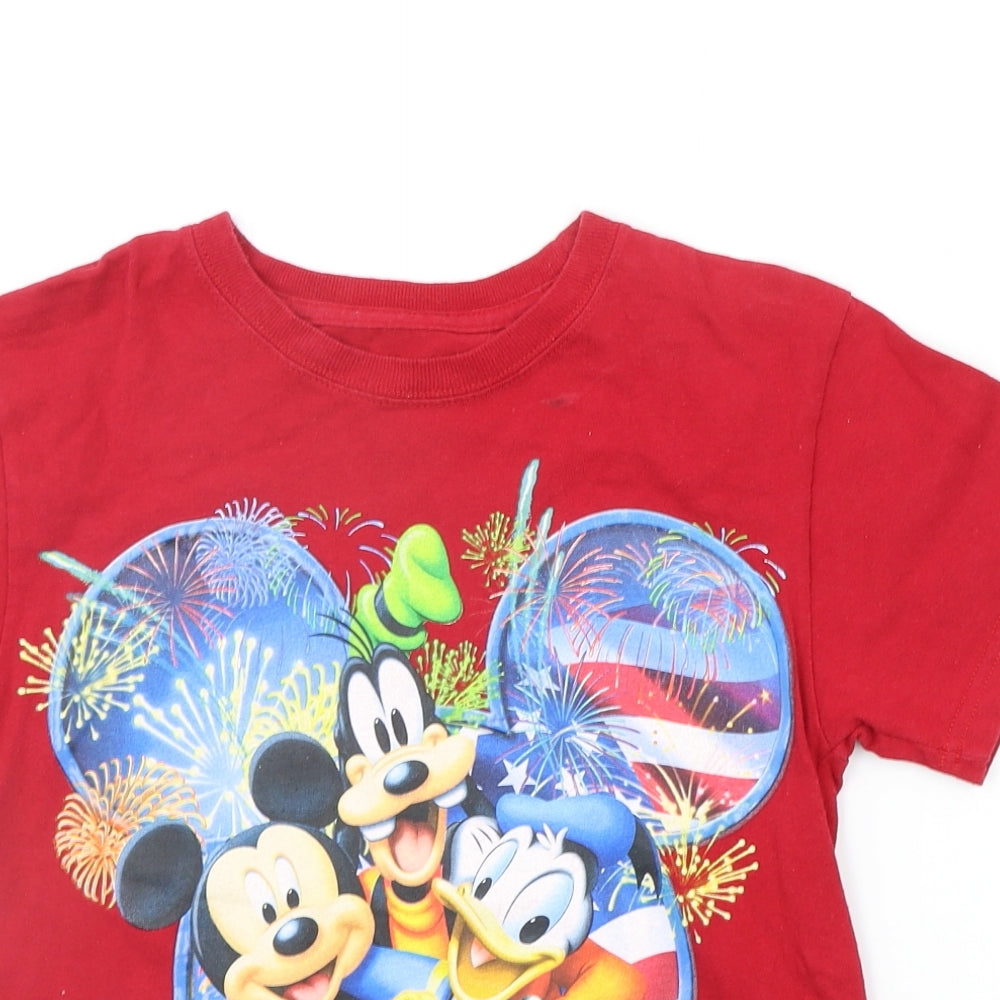 Dianey Girls Red   Basic T-Shirt Size M  - DISNEY