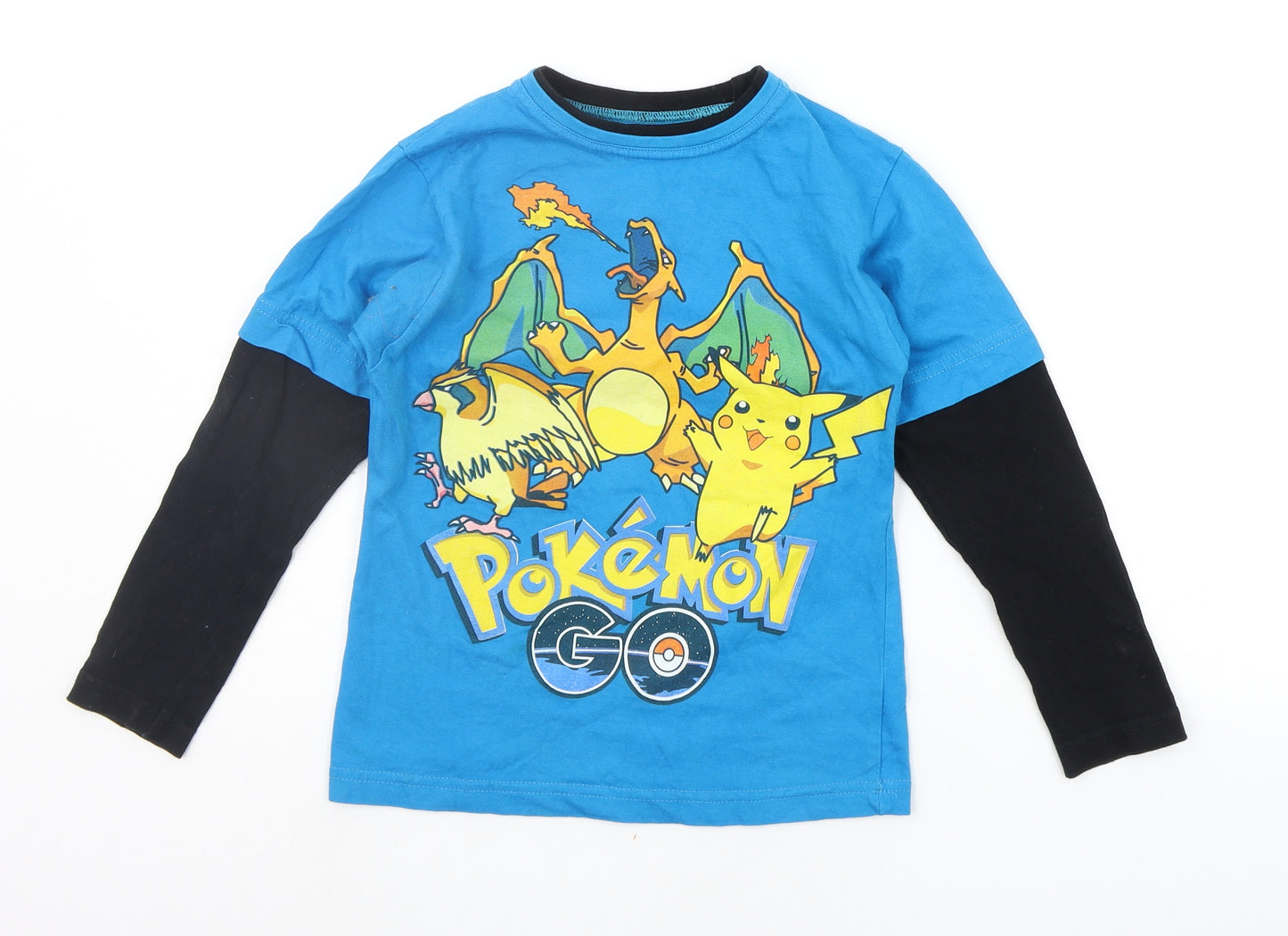 Preworn Boys Blue   Basic T-Shirt Size 9-10 Years  - POKEMAN