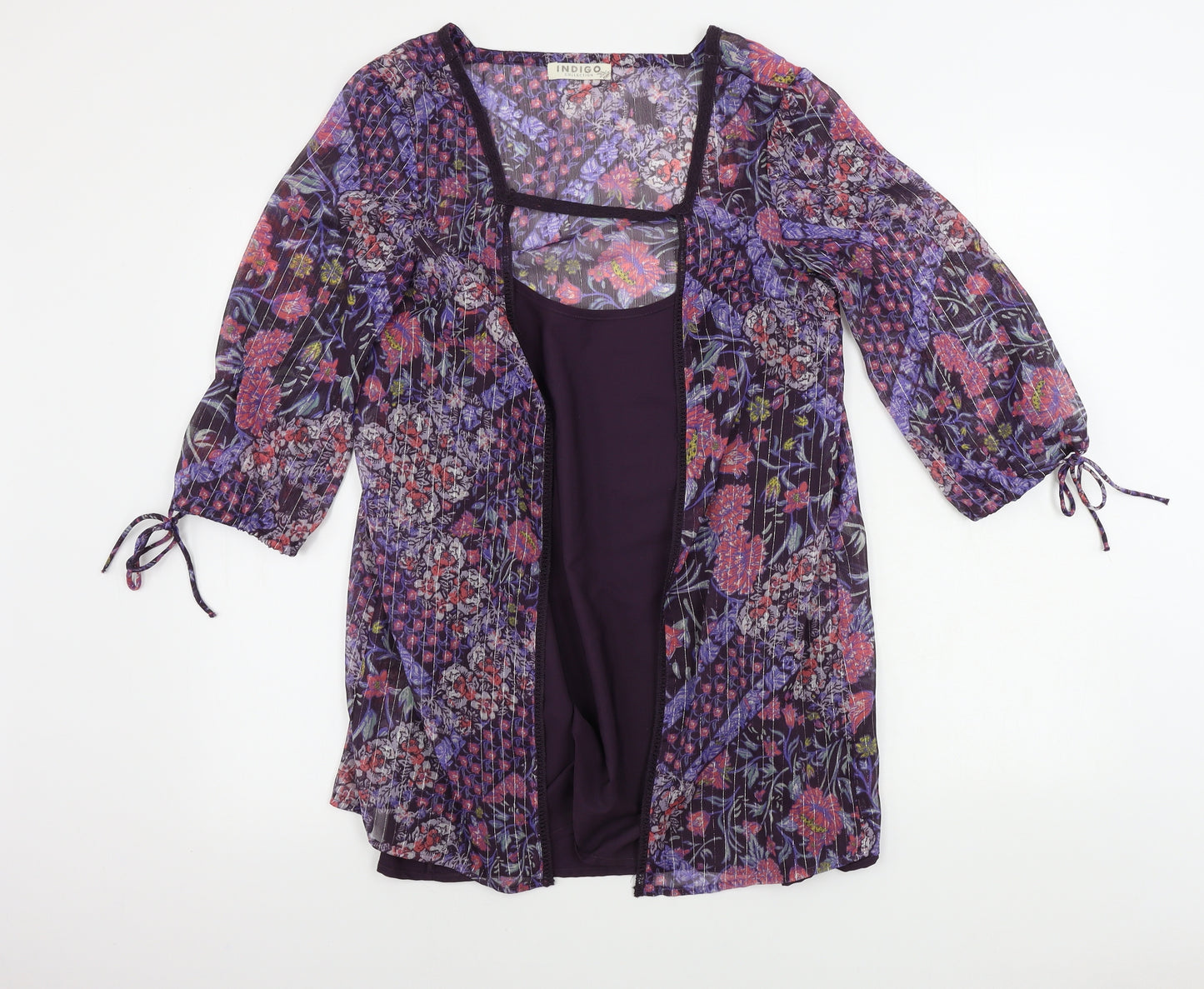Marks and Spencer  Womens Purple Floral  Basic Blouse Size 12