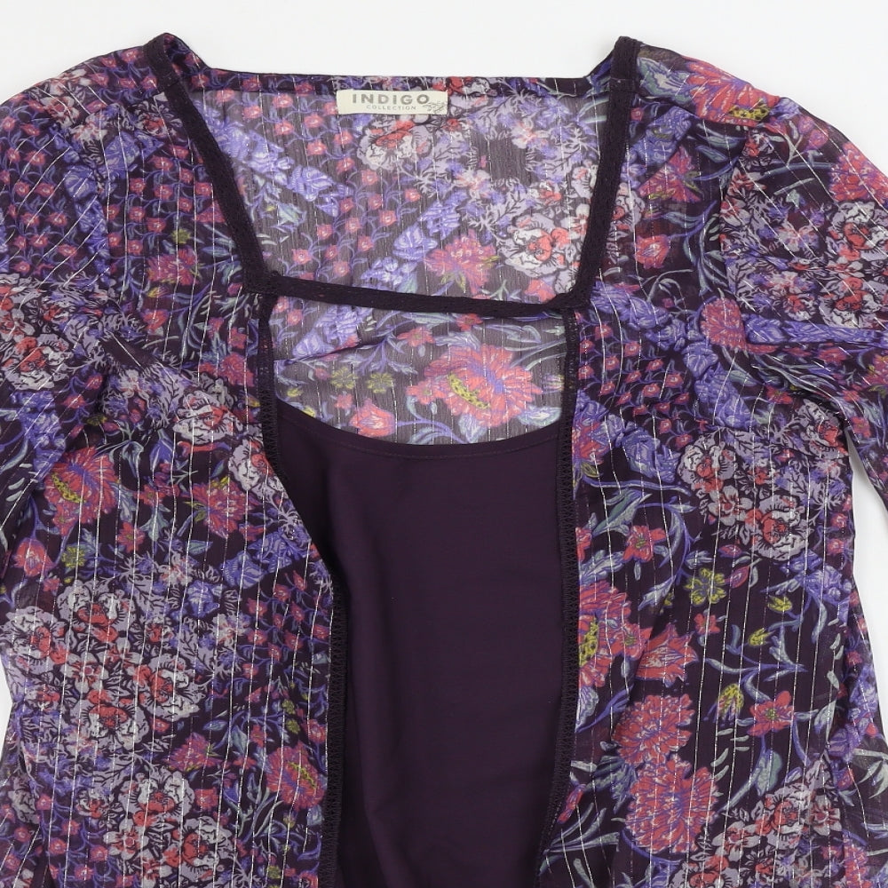 Marks and Spencer  Womens Purple Floral  Basic Blouse Size 12