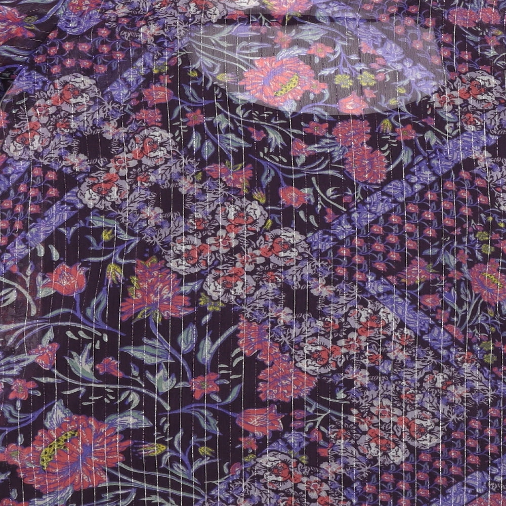 Marks and Spencer  Womens Purple Floral  Basic Blouse Size 12