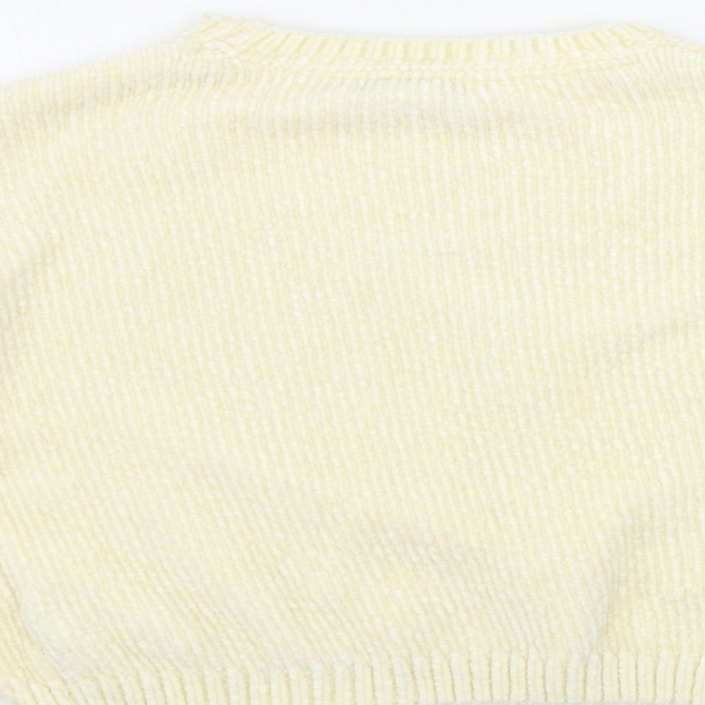 Primark  Girls Beige Houndstooth  Pullover Jumper Size 8-9 Years  - sequin heart