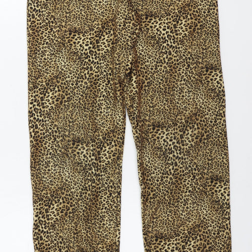 Preworn  Womens Beige Animal Print  Sweatpants Trousers Size 30 in L27 in