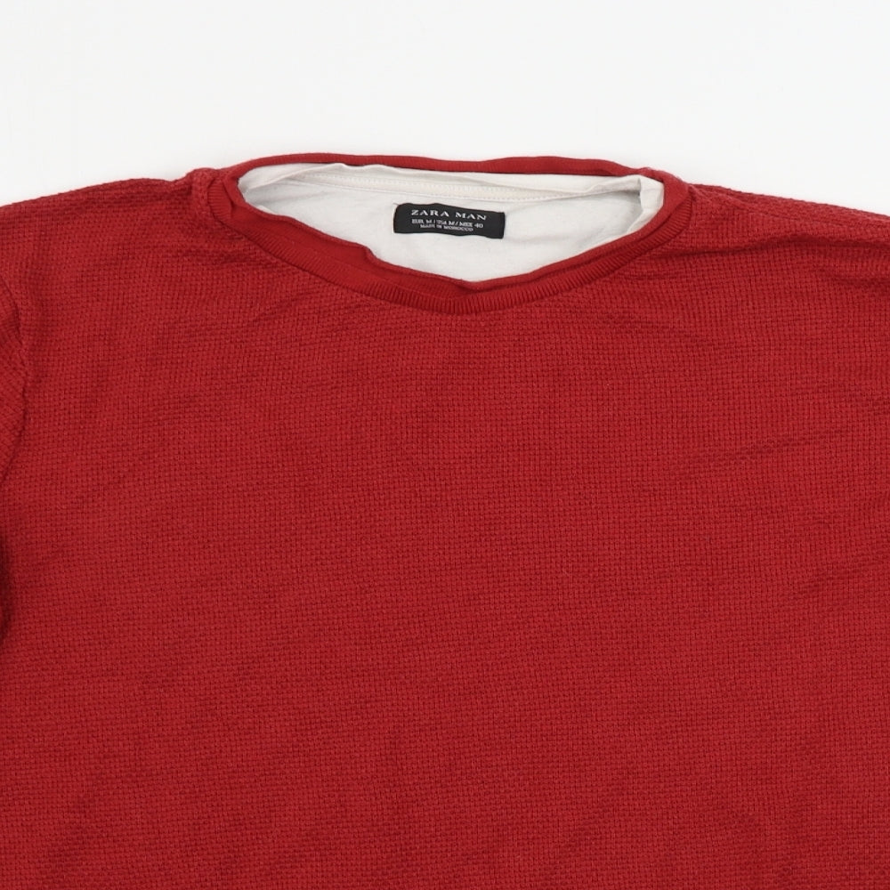 Zara  Mens Red   Pullover Jumper Size M