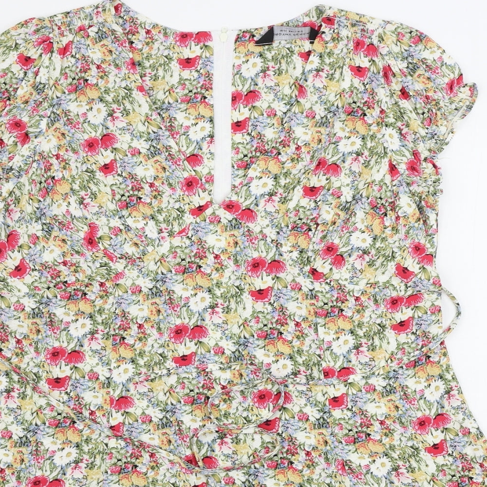 Dorothy Perkins  Womens Beige Floral  A-Line  Size 16