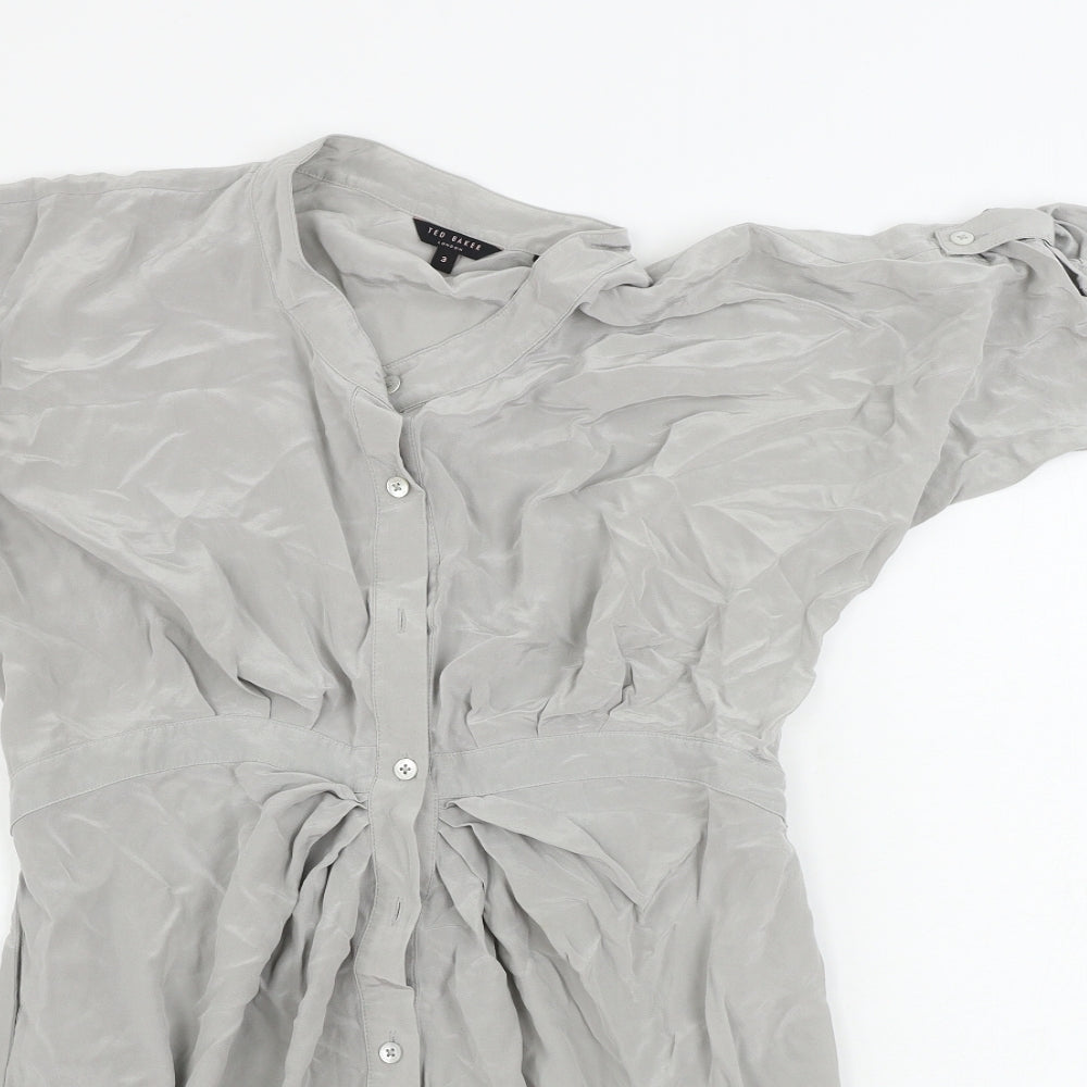 Ted Baker  Womens Grey   Basic Button-Up Size M