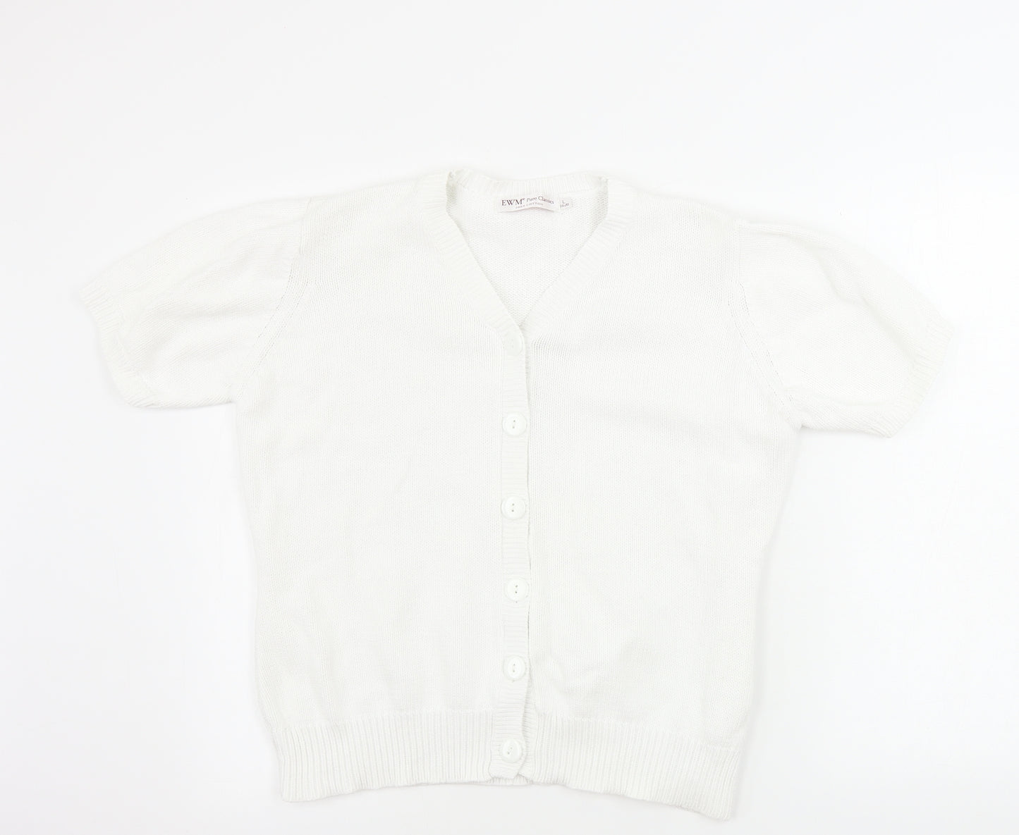 EWM Womens White   Cardigan Jumper Size L