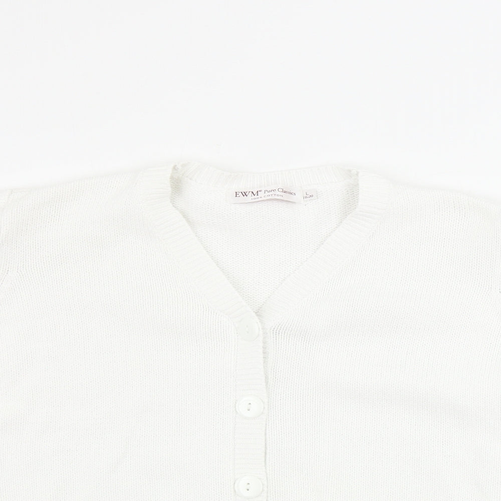 EWM Womens White   Cardigan Jumper Size L