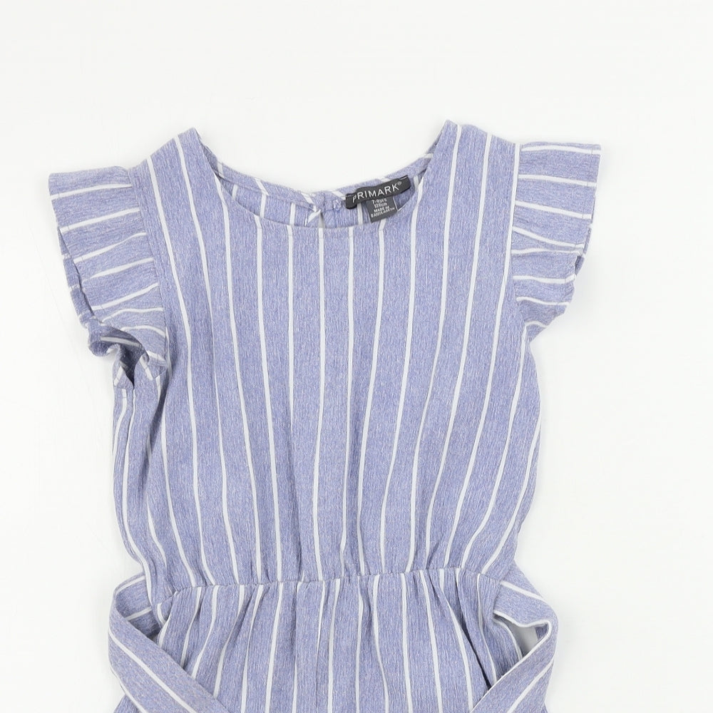 Primark  Girls Blue Spotted  Jumpsuit One-Piece Size 7-8 Years