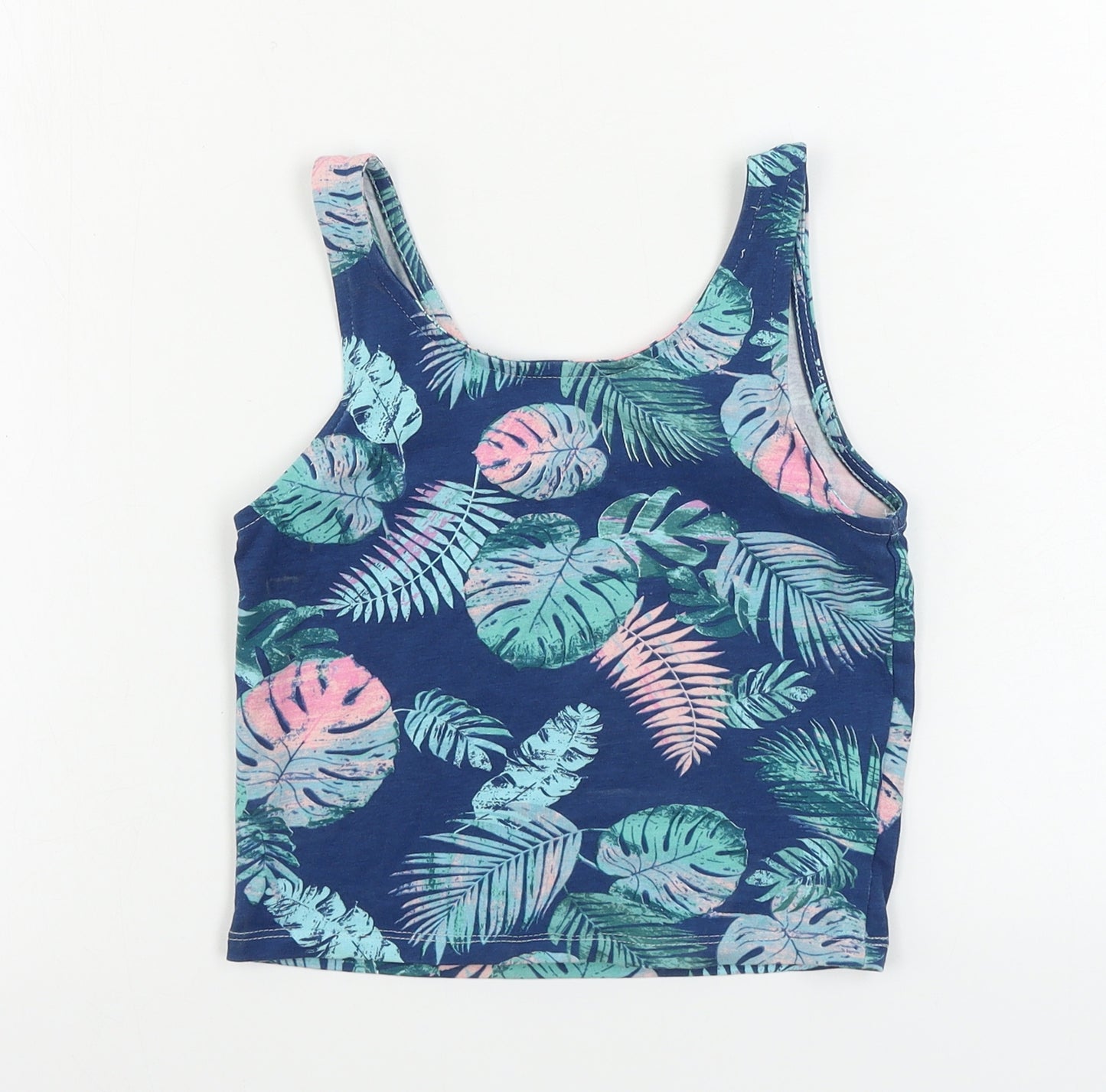 George  Girls Blue Floral  Basic T-Shirt Size 8-9 Years