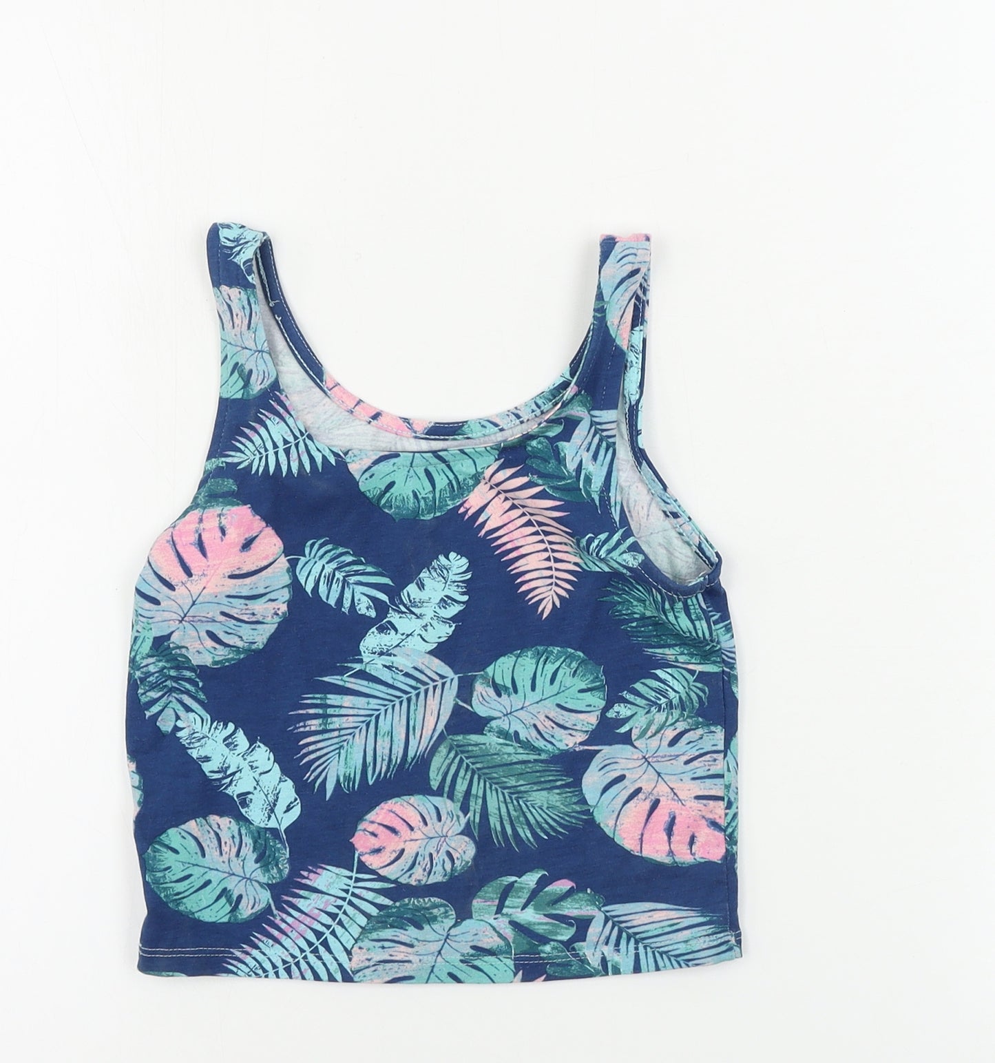George  Girls Blue Floral  Basic T-Shirt Size 8-9 Years