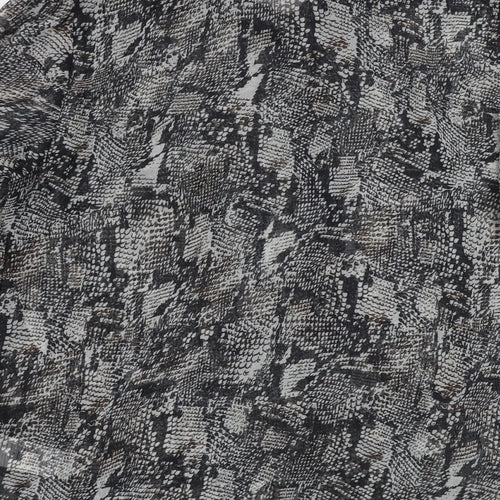 Cotton Traders  Womens Grey Animal Print  Basic Button-Up Size 12