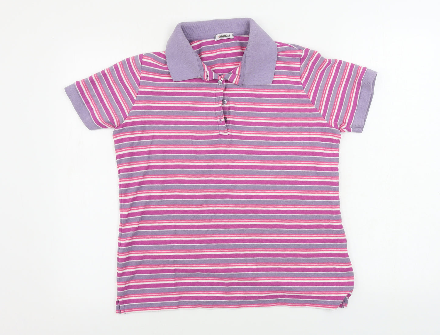 Damart Womens Pink Striped  Basic Polo Size 14