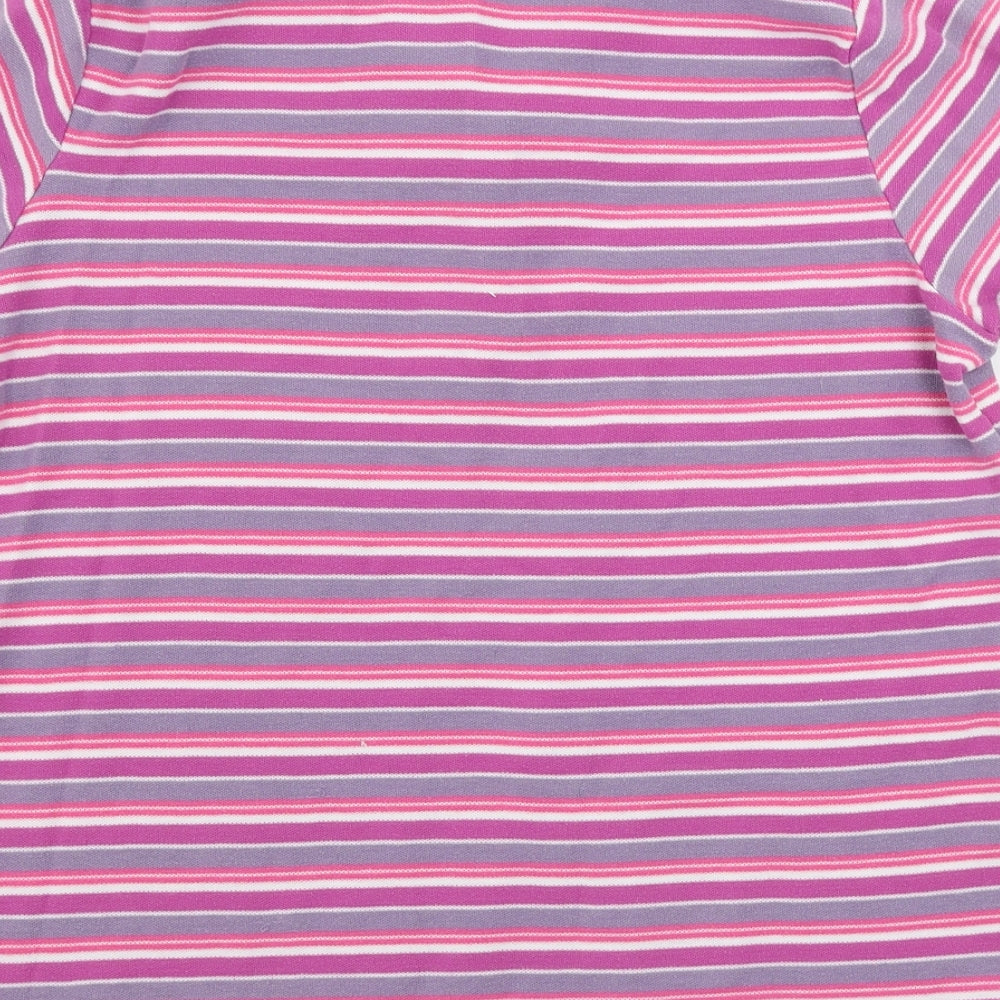 Damart Womens Pink Striped  Basic Polo Size 14
