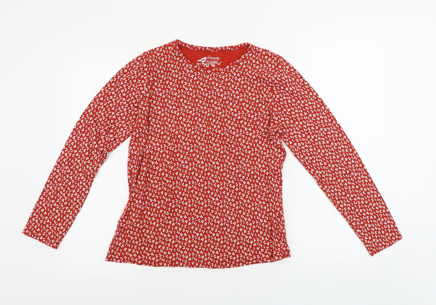 BHS Womens Red Floral  Basic T-Shirt Size 14