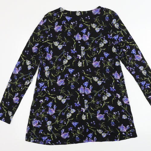 M&Co Womens Black Fair Isle  A-Line  Size 12
