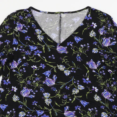 M&Co Womens Black Fair Isle  A-Line  Size 12