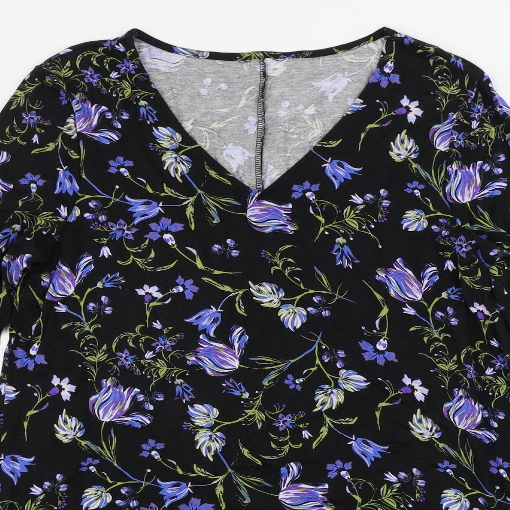 M&Co Womens Black Fair Isle  A-Line  Size 12