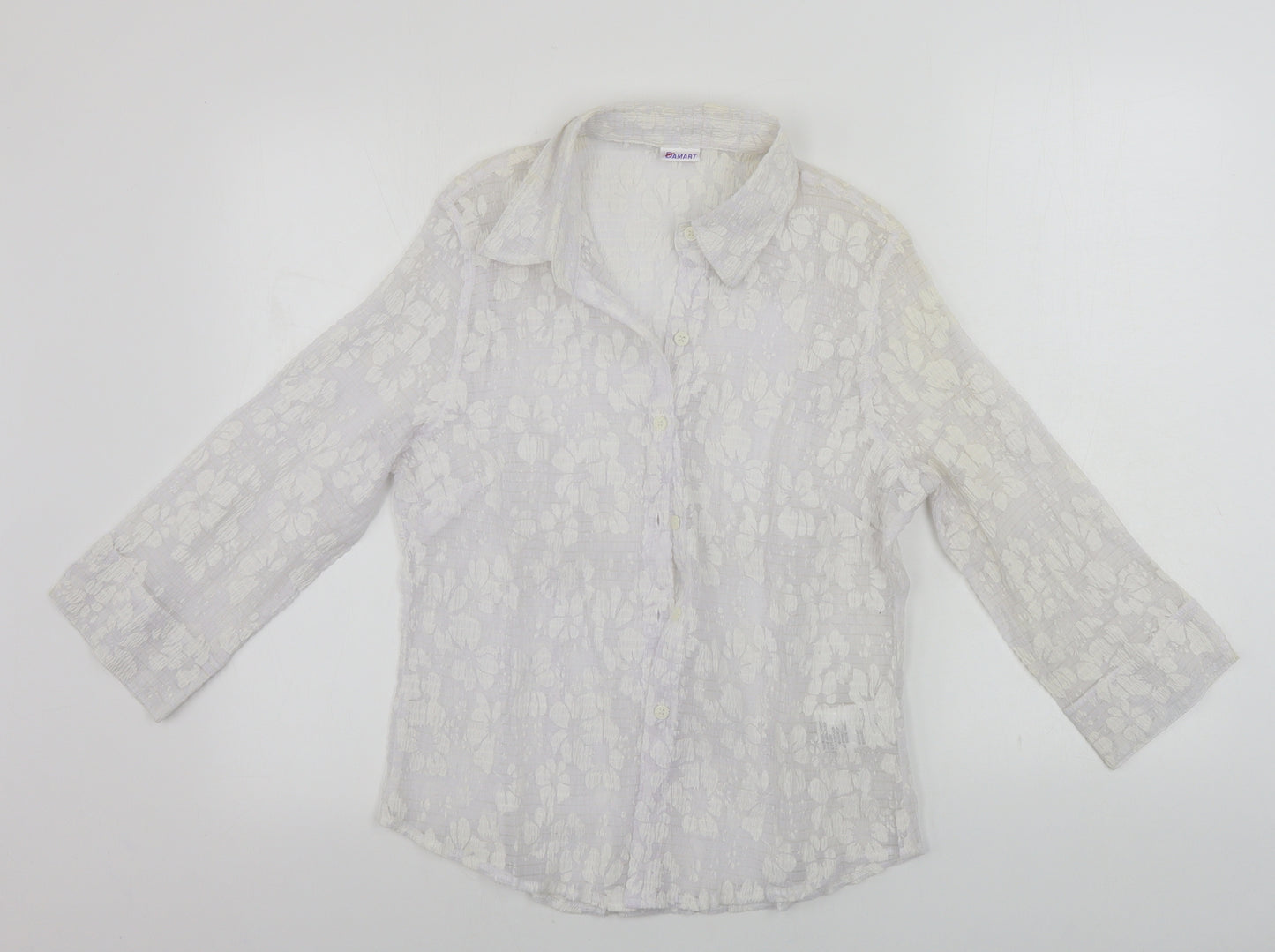 Damart Womens White   Basic Button-Up Size 16