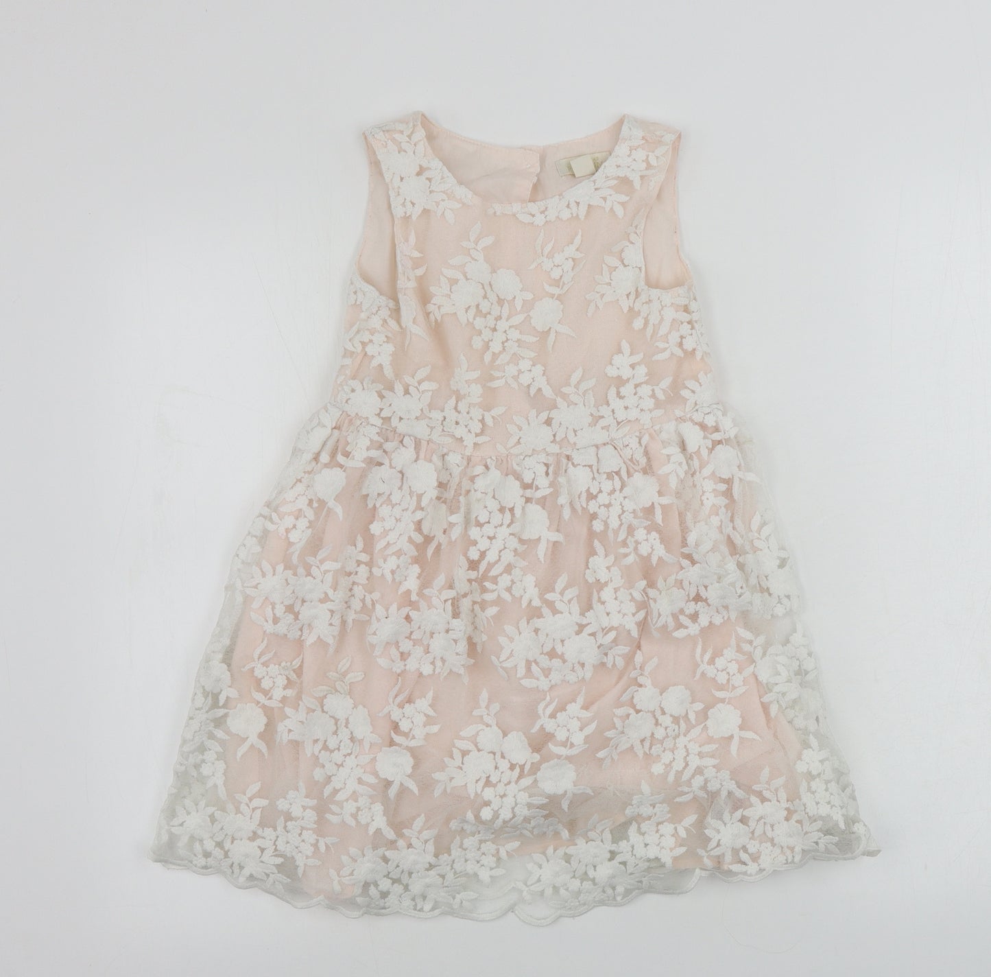 Primark  Girls Pink Floral  A-Line  Size 6-7 Years