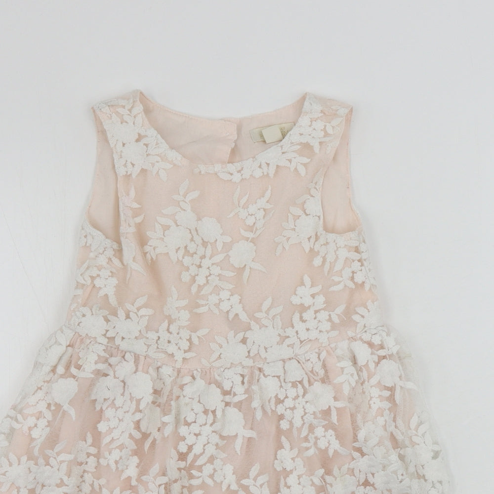 Primark  Girls Pink Floral  A-Line  Size 6-7 Years