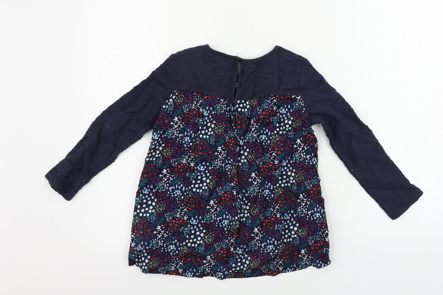 F&F  Girls Blue Floral  Basic T-Shirt Size 6-7 Years