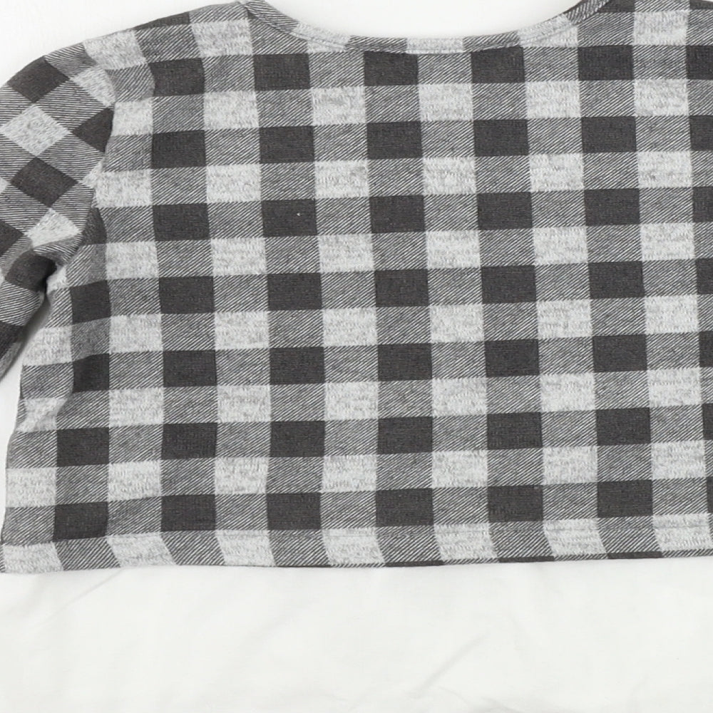Primark  Girls Grey Check  Basic T-Shirt Size 7-8 Years