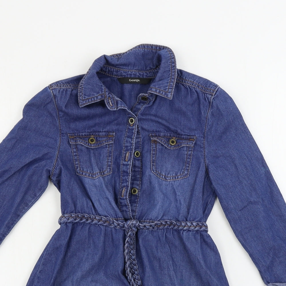 George  Girls Blue   A-Line  Size 6-7 Years