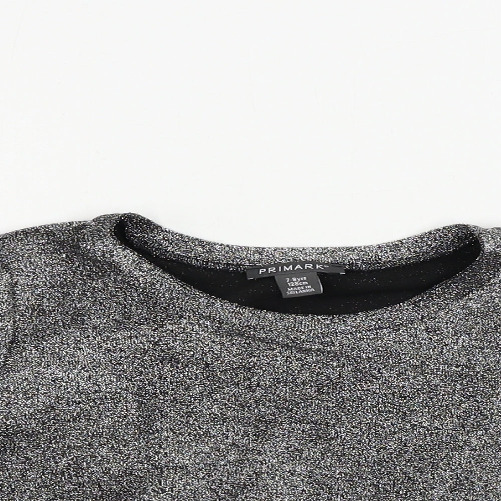 Primark  Girls Grey   Basic T-Shirt Size 7-8 Years