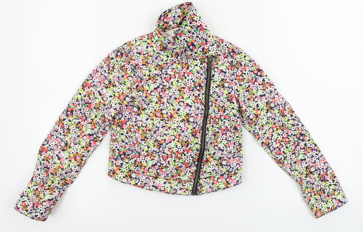 H&M  Girls White Floral  Jacket Coat Size 7-8 Years