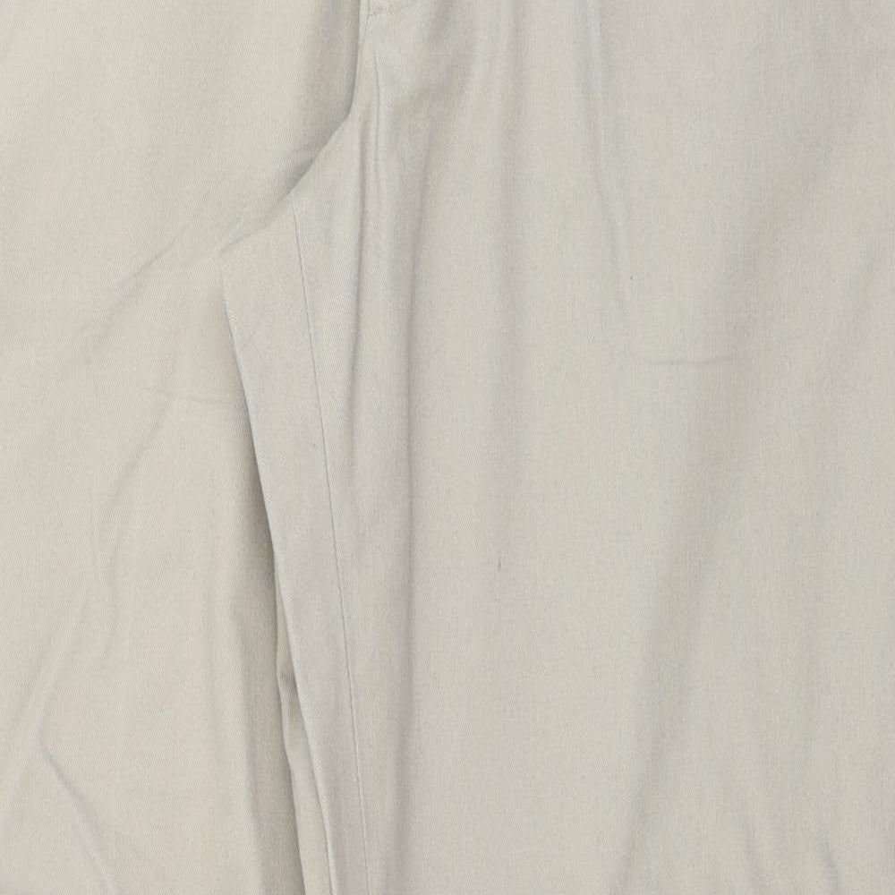 Farah  Mens Beige Houndstooth  Chino Trousers Size 36 in L31 in