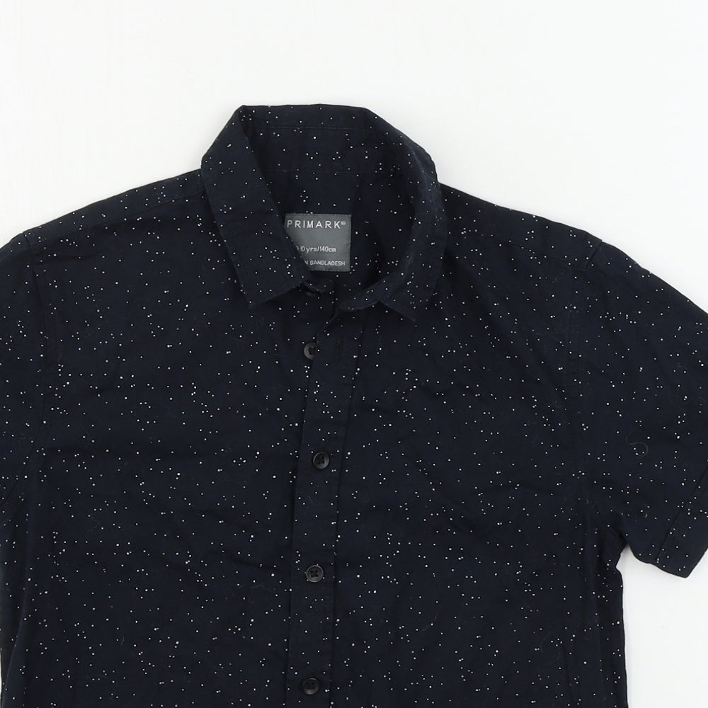 Primark  Boys Black Polka Dot  Basic Button-Up Size 9-10 Years