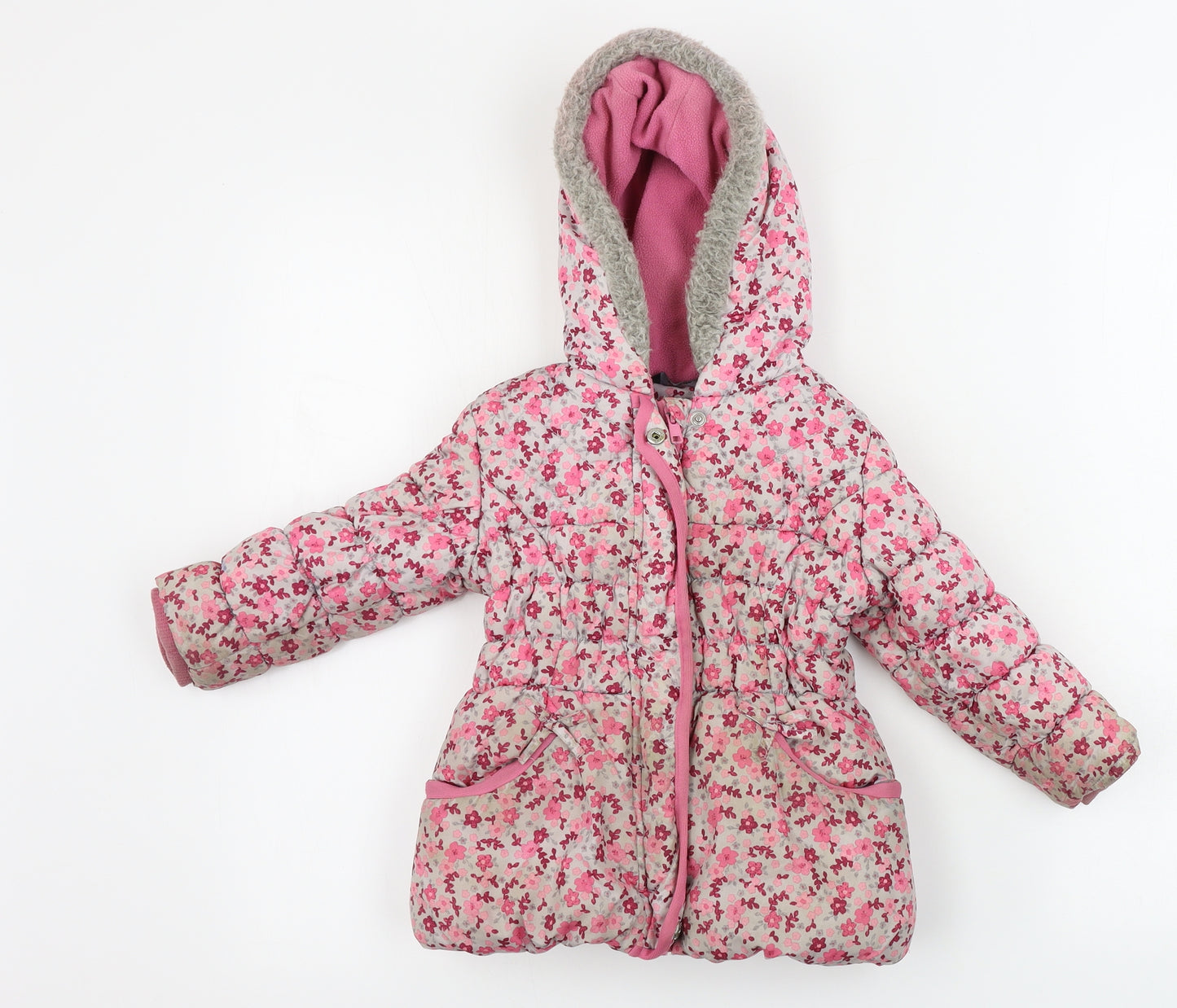 George  Girls Pink Floral  Jacket Coat Size 2-3 Years