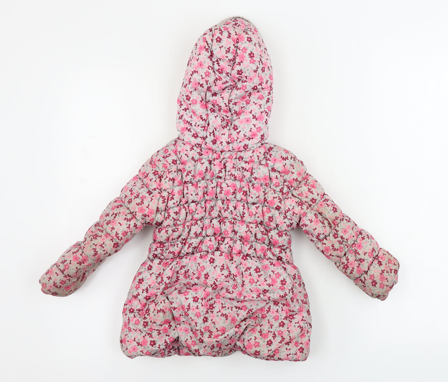 George  Girls Pink Floral  Jacket Coat Size 2-3 Years