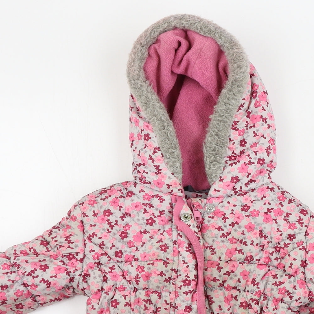 George  Girls Pink Floral  Jacket Coat Size 2-3 Years