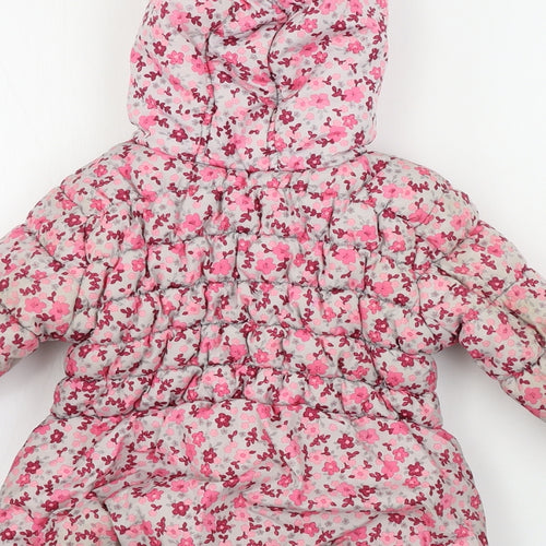 George  Girls Pink Floral  Jacket Coat Size 2-3 Years
