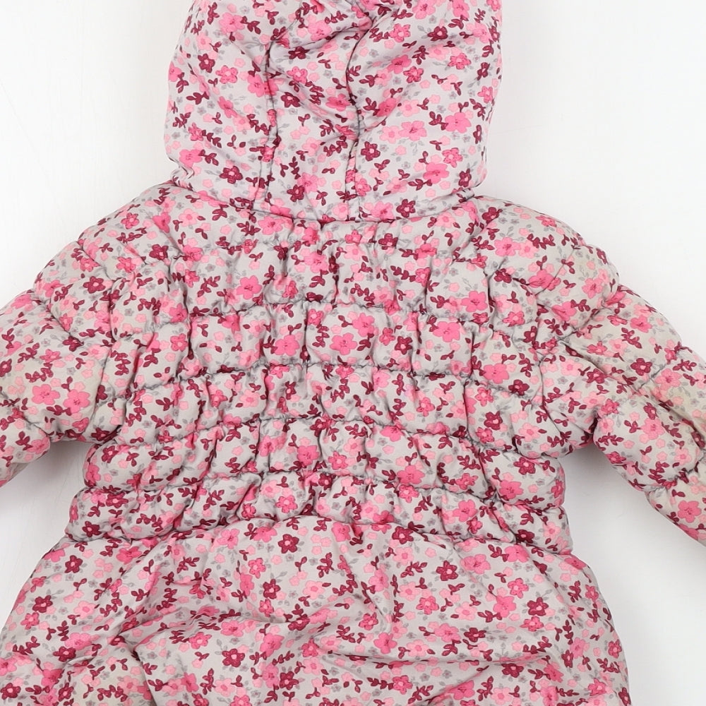 George  Girls Pink Floral  Jacket Coat Size 2-3 Years