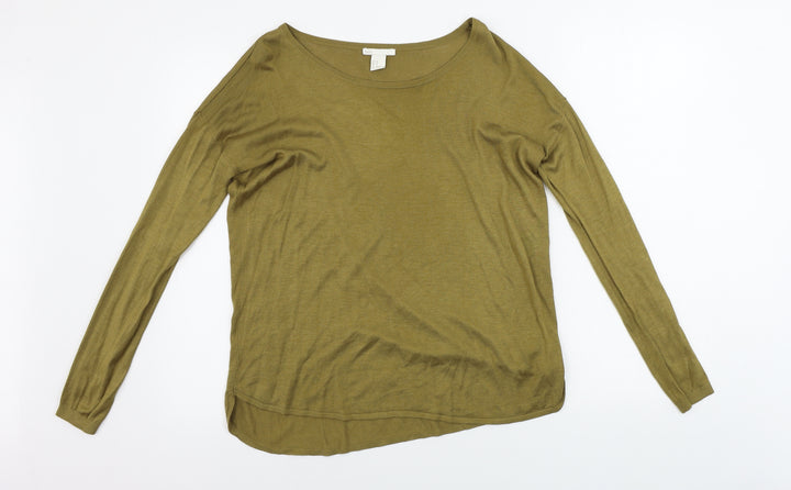 H&M Womens Green Pullover Jumper Size XS