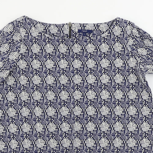 NEXT  Womens Blue Geometric  A-Line  Size 12