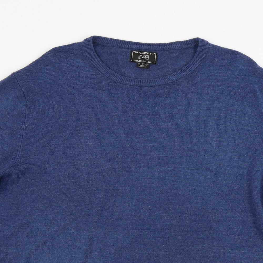 F&F  Mens Blue   Pullover Jumper Size L