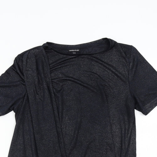 Warehouse Womens Black   Basic T-Shirt Size 14
