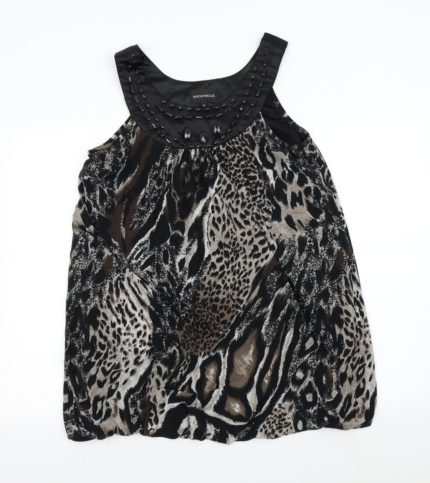 Anonymous Womens Brown Animal Print  Shift  Size 16