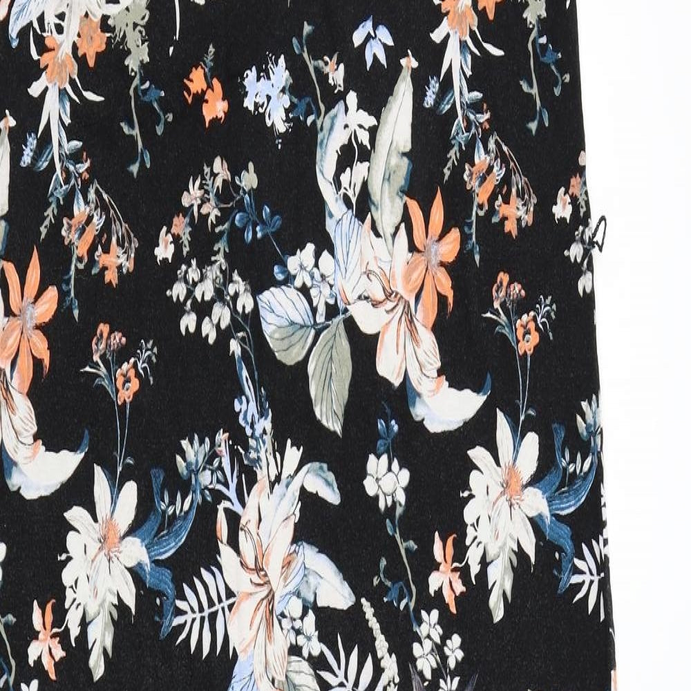 M&S Womens Black Floral  Maxi  Size 14