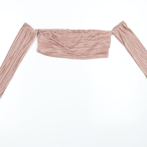 In the Style Womens Pink   Cropped Blouse Size 10