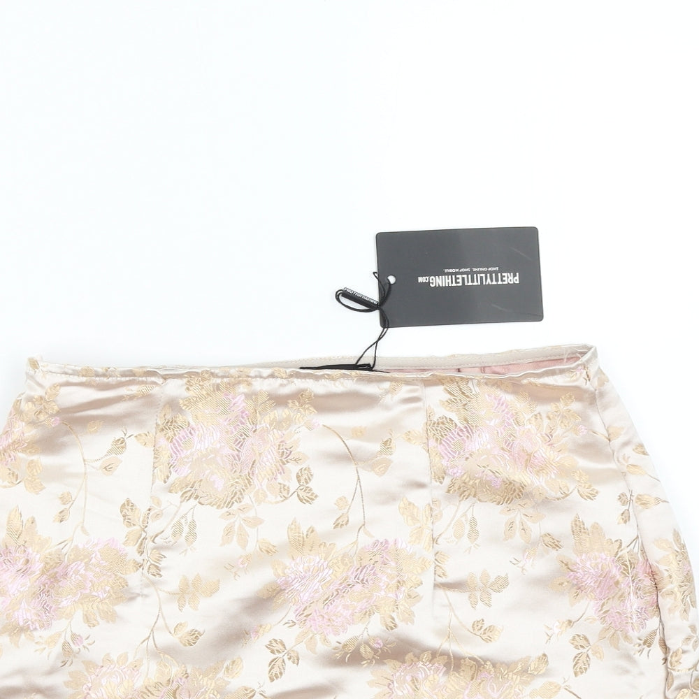 Pretty Little Thing Womens Pink Floral  Mini Set Size 10
