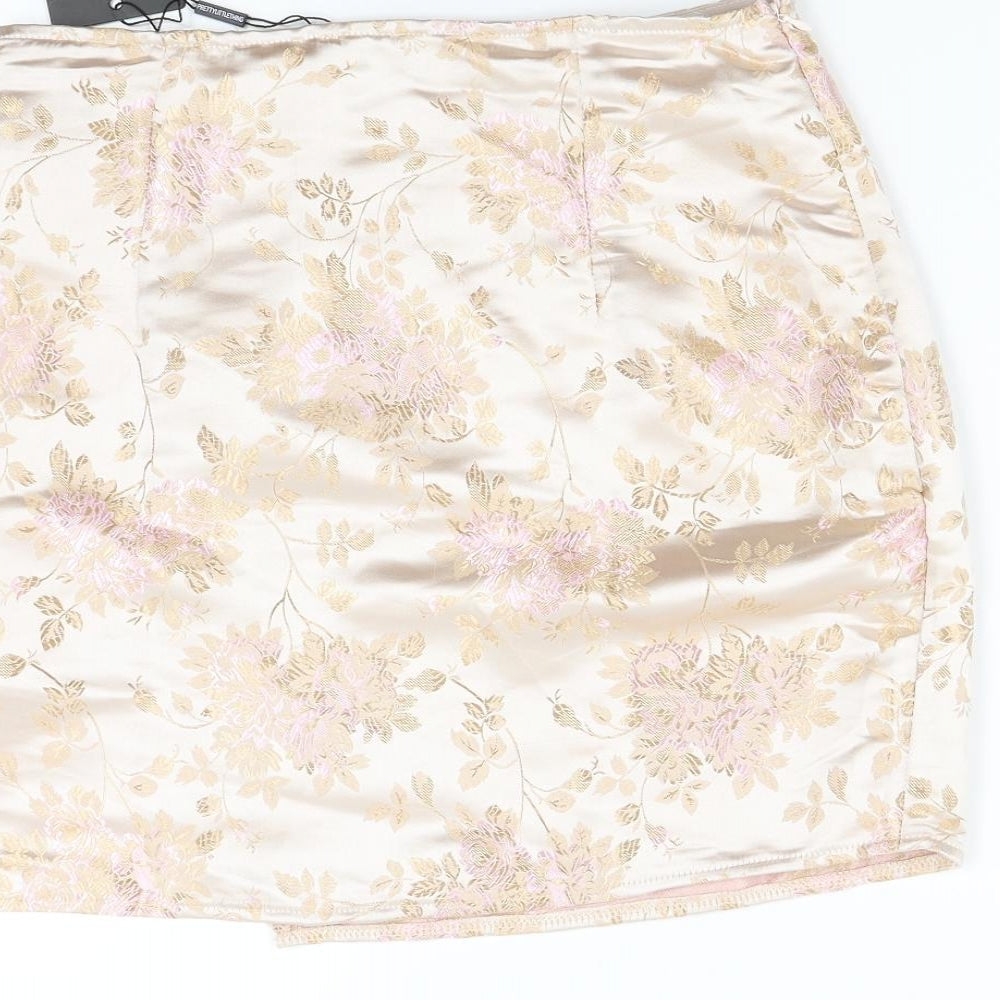 Pretty Little Thing Womens Pink Floral  Mini Set Size 10