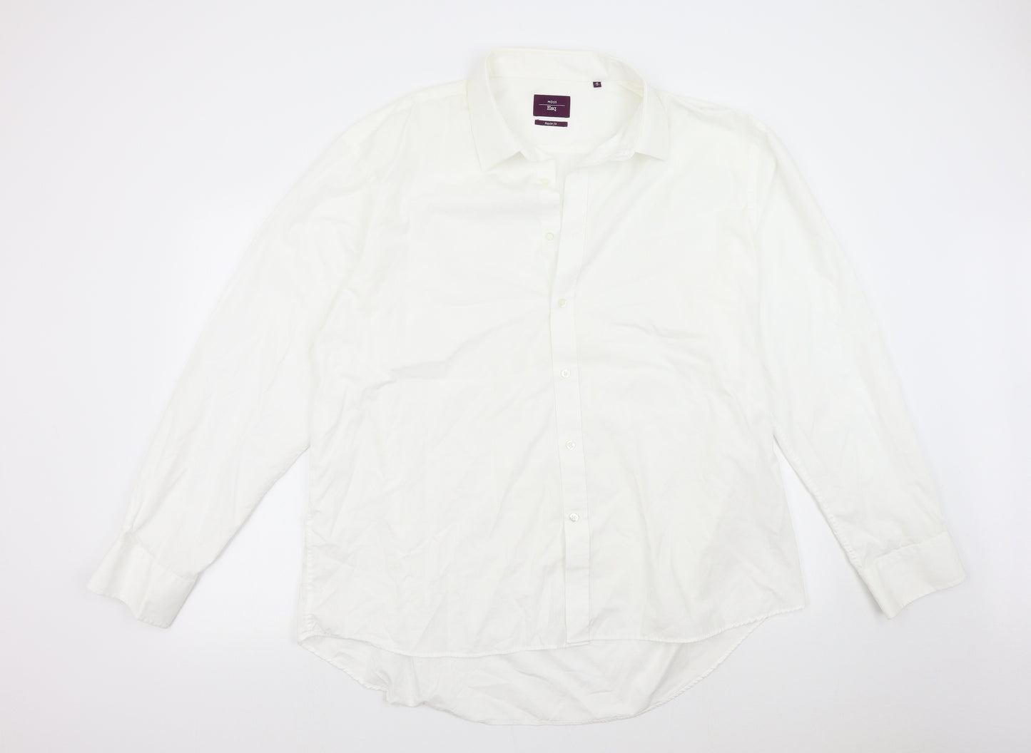 Moss Mens White    Dress Shirt Size 48