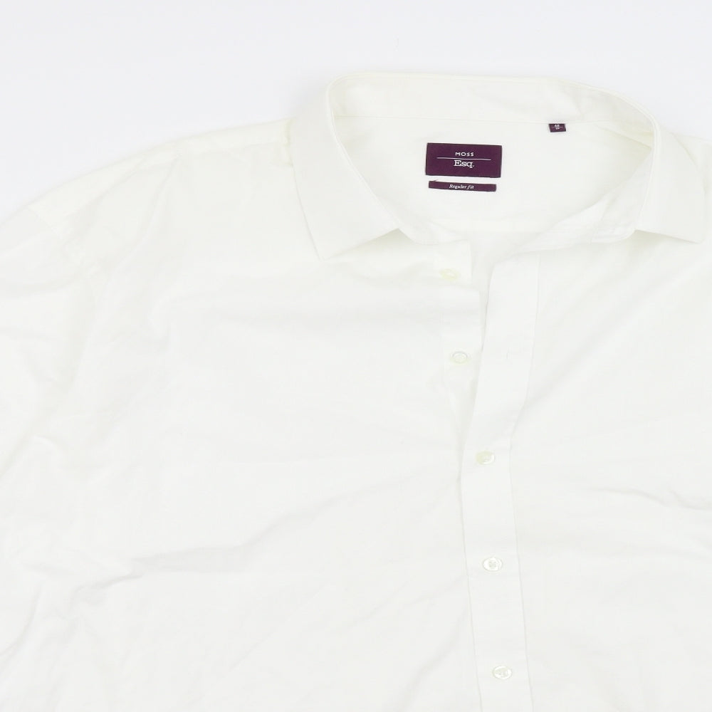 Moss Mens White    Dress Shirt Size 48